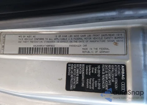 1996 Audi Cabriolet from USA, damaged, VIN WAUAA88G4TA005022